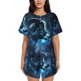 thumbnail image 1 of Balery Celestial Ram Night Sky Conjunto de Pijama para Mujer con Estampado, Dos Piezas de Manga Corta y Shorts, Ropa de Dormir Suave con Cuello Redondo y Bolsillos-Medium, 1 of 6