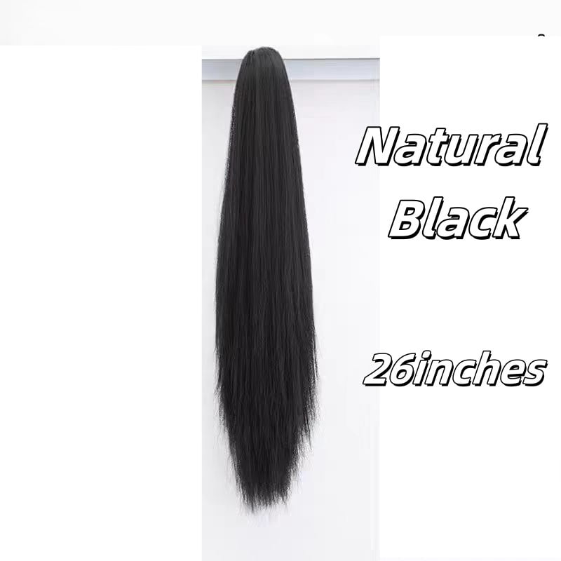 Synthetic Wig, ponytail clip, extra long temperament, natural long hair, ultra light and high ponytail, long straight hair