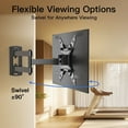 thumbnail image 3 of MountFTV Full Motion TV Wall Mount 360°Rotation Bracket for 13-42 Inch TVs and Monitors, Swivel Tilt Extension with Articulating Arms, Supports Up to 44 lbs, Max 200x200mm, 3 of 9