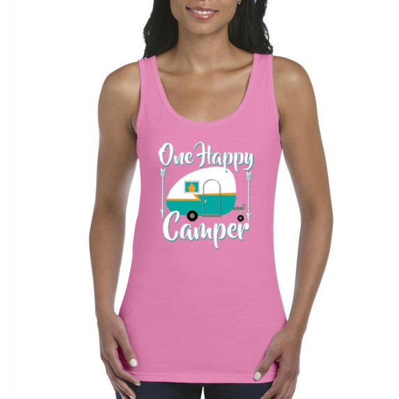 Womens ONE HAPPY CAMPER Tank Top