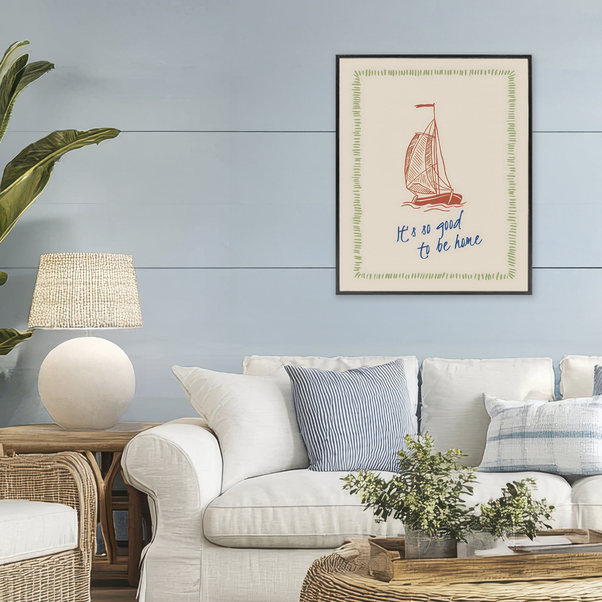 Stupell Industries Good To Be Home Sailboat Black Framed Giclee Art, design by The Prints Vibe