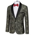 thumbnail image 2 of COOFANDY Men's Floral Dinner Jacket Blazer Stylish Jacquard Suit Jacket Party Wedding Prom Tuxedo Dress Jacket, 2 of 10