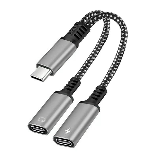 Adaptateur Audio 2 en 1 USB‐C Type‐C Répartiteur vers Prise Casque USB‐C Double Type