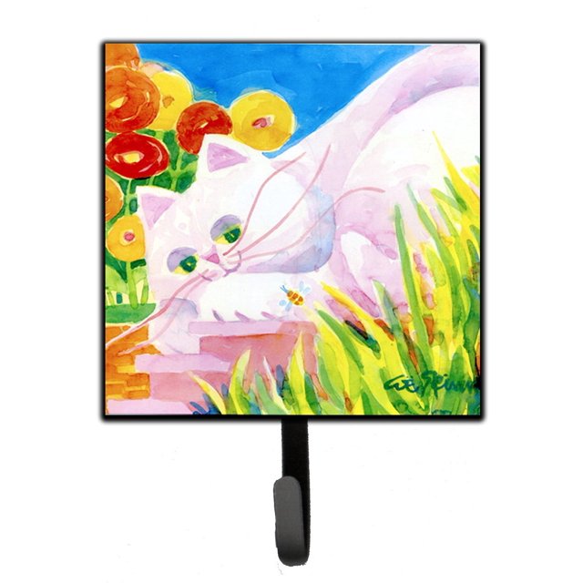 ""Caroline'S Treasures 6102Sh4 Soporte Para Correa Para Gato Blanco O Gancho Para Llaves Pequeño Multicolor""