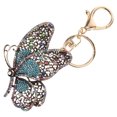 thumbnail image 1 of Miangastore Delicate Butterfly Keyring Rhinestone Multi-colored 1Pack 3.3x2.4in, 1 of 8