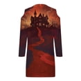 thumbnail image 5 of Fartey Womens Halloween Mini Dresses Funny Halloween Print Dress Cold Shoulder Ring Hole Long Sleeve Strap Dress Elegant V Neck Tunic Dresses, 5 of 5