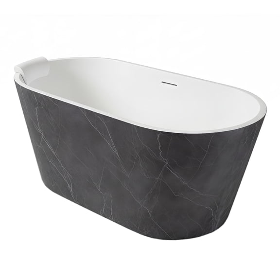 Transolid K-AFTF6729-G31M40 Finley Grande 67" Free Standing Acrylic Soaking Tub - Marble