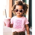 thumbnail image 4 of Big Sis Again Shirt for Siblings Groovy Pink Graphic Big Sister Tee Pink Shirt 5-6, 4 of 5