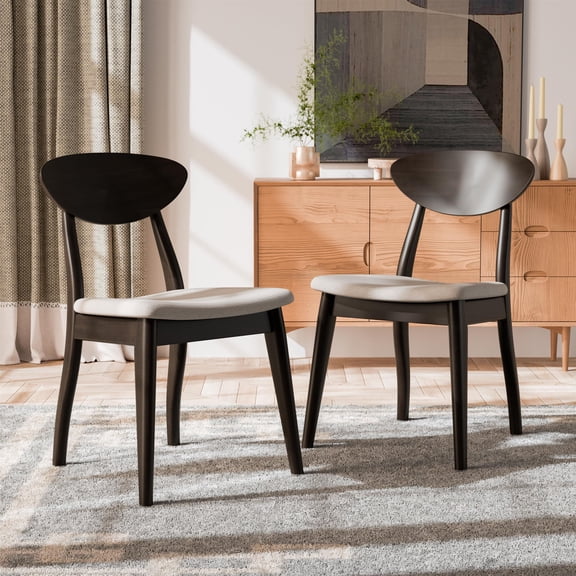 Furniture of America Pradan Solid Wood Side Chairs in Black Wenge (Set of 2)
