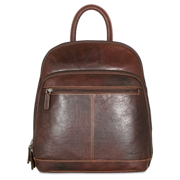 Jack Georges Voyager Hand-Stained Buffalo Leather Small Backpack #7835 (Brown)