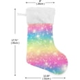 thumbnail image 2 of Coolnut Christmas Stocking Personalized Rainbow Large Candy Stocking Hanging Gift Xmas Stockings Decoration 2PCS for Family Holiday Party Ornaments Decor Fireplace, 2 of 7