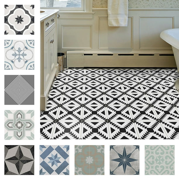 Cuh 4 12 24 Sheets Floor Stickers, 12×24 Tile Pattern For Small Bathroom