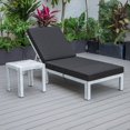 thumbnail image 4 of LeisureMod Chelsea Modern Weathered Grey Aluminum Outdoor Chaise Lounge Chair With Side Table & Black Cushions, 4 of 13