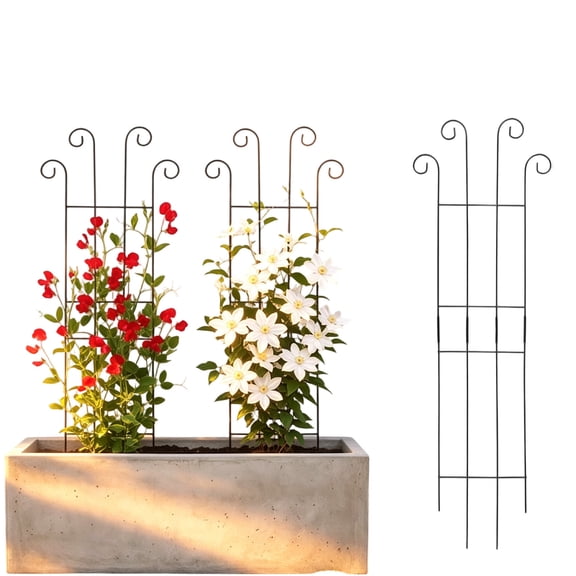 Trellis for Climbing Plants Outdoor, 17Inch Metal Plant Trellis, Stackable Detachable Climbing Plants Trellis, Height Adjustable for Ivy Pothos Monstera Hoya Flower Vine
