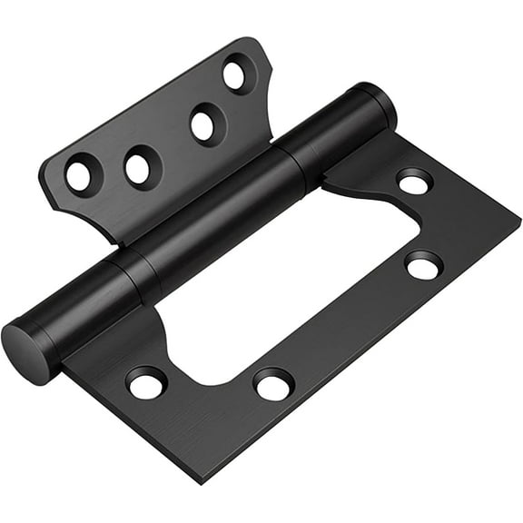 6 Pack Non-Mortise Door Hinges - Easy to Install, 4" × 3" Stainless Steel Door Hinges - Smooth Movement and Heavy Duty, Black