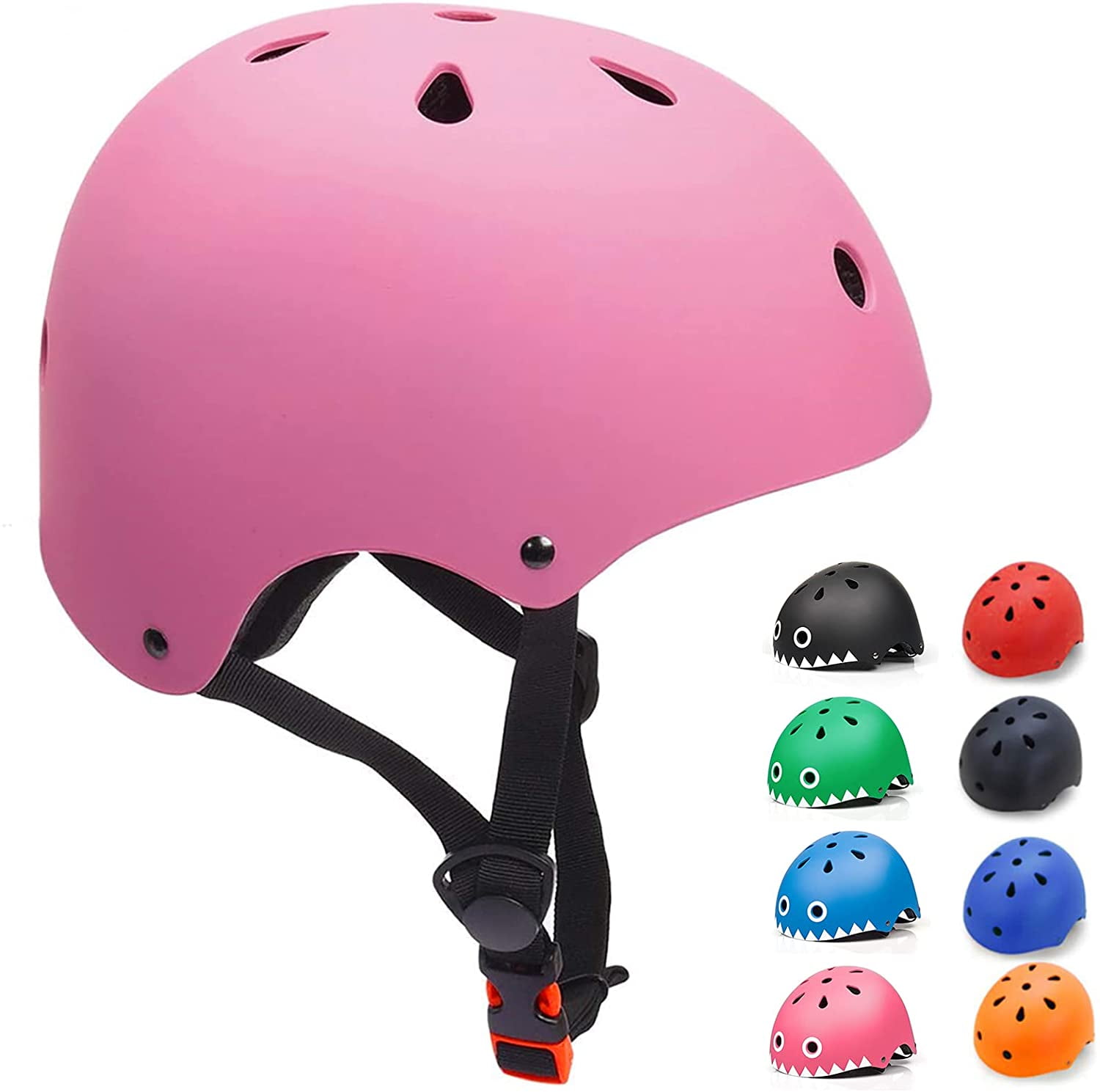 Skateboard Bike Helmet for Kids Youth & Adults for Bicycle Skateboarding Scooter Inline Skating 3 Sizes Adjustable Cycling Helmet Age 3 and Older 