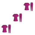 thumbnail image 4 of Ruiboury Ensemble de Blouse Médicale pour Femme Col en v Manches Courtes Lavable en Machine Rose Rouge P 3ensemble, 4 of 6