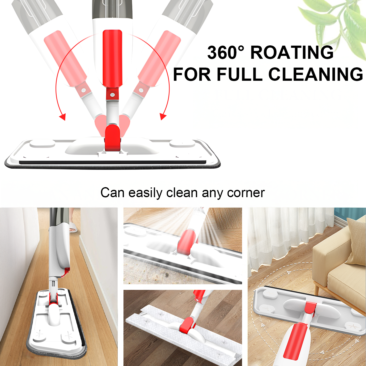 Fuvuan Spray Mop with 350ML Refillable Tank photo 5