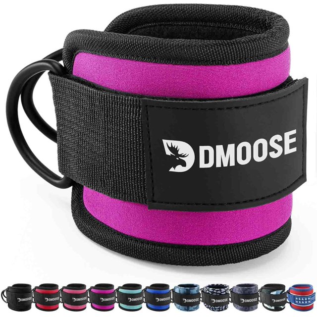 HSHDLDF DMoose Ankle Straps for Cable Machines for Kickbacks, Glute Workouts, Leg Extensions, Curls, and Hip Abductors for Men and Women, Adjustable Ankle Strap with Double D-Rings and Neoprene Supp