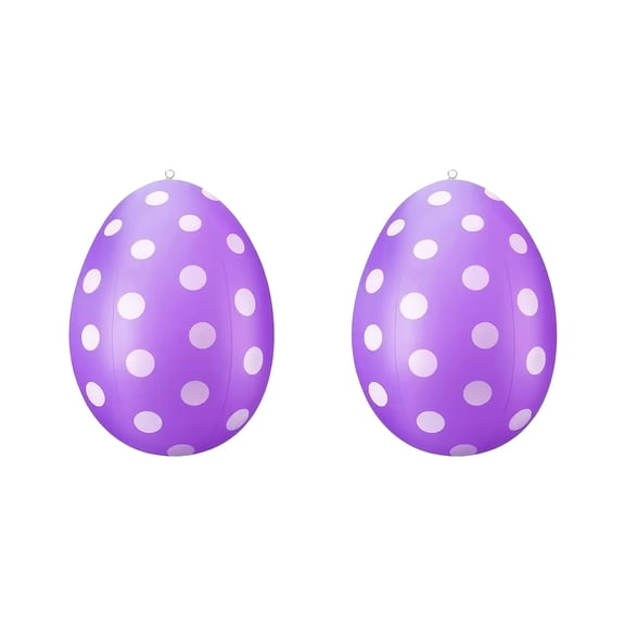 Inteprter Juego de 2 huevos inflables de Pascua para crear un ambiente alegre de Pascua, globos inflables para fiestas y jardines. Kits de decoración para fiestas púrpura