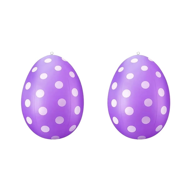 Cateissary Juego de 2 huevos inflables de Pascua para decorar fiestas de primavera. Kits de decoración para fiestas púrpura