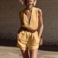 thumbnail image 2 of Sentmoon Womens Jumpsuits Casual Sleeveless Crew Neck Womens Rompers Dressy Solid Color with Zipper Regular Fit Women's Jumpsuits, Rompers & Overalls Summer for Going Out and Party S-3XL, 2 of 7