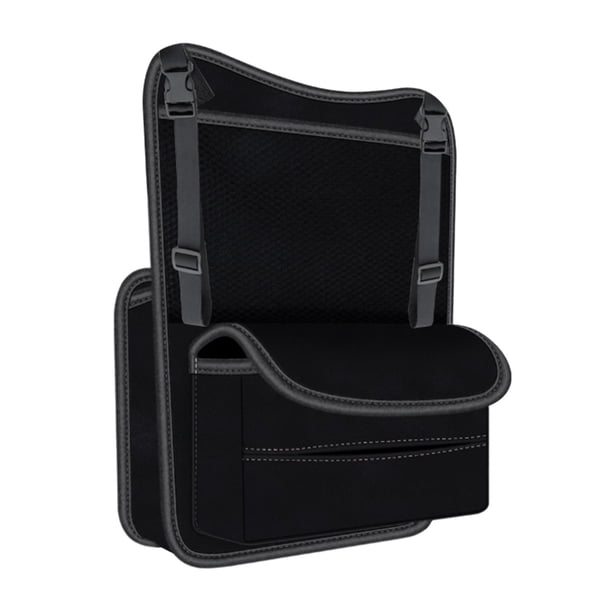Organizador de asiento trasero de coche Perfecl con soporte de bolso entre asiento y bolsillos múltiples Negro