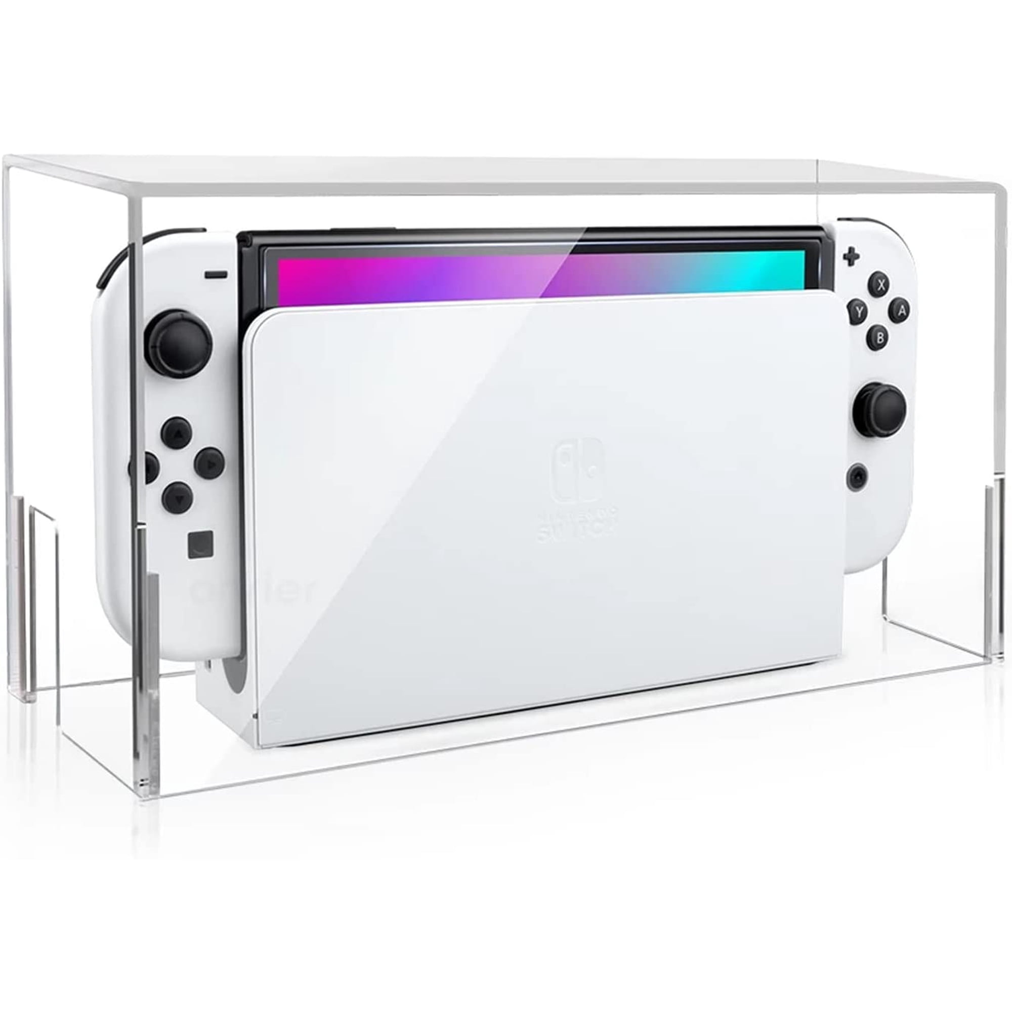 Pylepe Transparent Dust Cover for Nintendo Switch & Switch OLED Charging Dock,Anti Scratch Waterproof Protective Clear Acrylic Cover Display Box