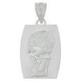 thumbnail image 1 of 14k Gold White Rhodium, Boy Prayer Religious Pendant Charm 14mm with 16" Dainty Neck Chain, 1 of 7