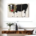 thumbnail image 3 of Elephant Stock Christmas On The Farm Iii - Cow With Wreath Wall Art - Horizontal Multi Panel Canvas - Dining Room Wall Decor - Holiday Multi Panel - Black And Beige Decor By Tara Reed - 38" x 24", 3 of 8