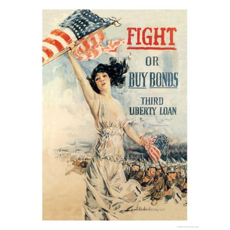FIGHT! or Buy Bonds: Third Liberty Loan Print Wall Art By Howard Chandler