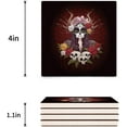thumbnail image 3 of FMSHPON Horror Skull Girl Set of 6 Coaster for Drinks, Absorbent Ceramic Stone Coasters Cup Mat with Cork Base for Home Kitchen Room Coffee Table Bar Decor, 3 of 4