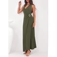 thumbnail image 3 of PRETTYGARDEN Holiday Cocktail Dresses for Women Summer Elegant V Neck Halter Backless Wedding Guest Party Midi Dress, 3 of 7