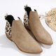 thumbnail image 5 of NECHOLOGY Botas Mujer Adulto Femenino Zapatos Botines para mujer Botines de de tacón grueso con cremallera lateral puntiaguda de cuero de retazos con estampado de vintage para mujer (Khaki, 6.5), 5 of 7