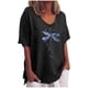 thumbnail image 1 of Camisas sexy para mujer Cuello redondo Manga corta Tops Impreso Blusa regular Fridja zx2058, 1 of 5