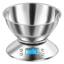 Household Stainless Steel Kitchen Scale with Bowl and Timer Electronic Scale Full Metal Baking Scale Multi-function Food Scale 0.1g-3kg