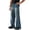 Blue, variant on Men Solid Color Vintage Jeans Loose Straight Leg Wide Leg Fashion Casual Denim Trousers for Male Daily Wear All Match