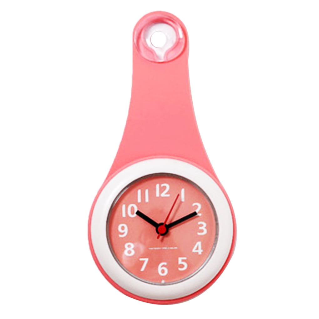 TureClos PVC Bathroom Wall Clock Portable Waterproof Wallmounted