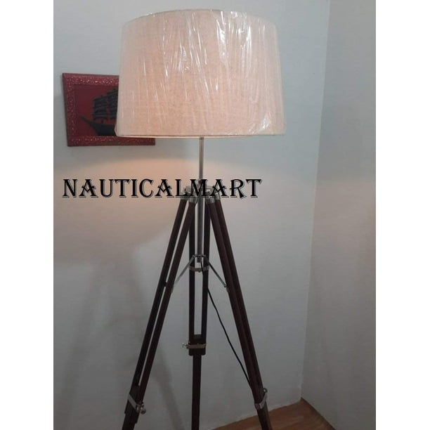 Nautical Vintage Chrome Tripod Floor Lamp Industrial Marine Com Nautical Vintage Chrome Tripod Floor, Nautical Tripod Floor Lamp