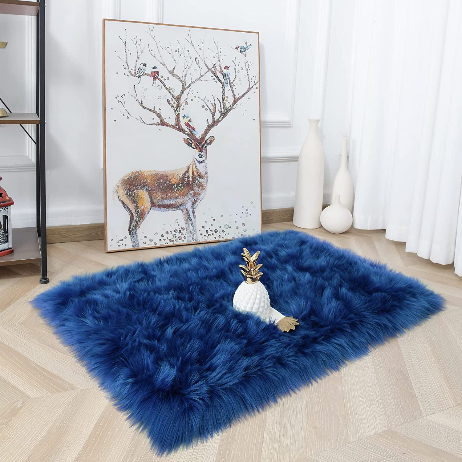 YJ.GWL Soft Fluffy Rugs Faux Sheepskin Area Rug for Living Room Bedroom