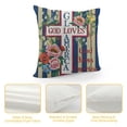 thumbnail image 4 of Chilfamy Patriotic Pillow Cover God Bless America 4th of July Decor Independence Day Decorations Memorial Day Striped Cushion Case for Sofa Couch White, 4 of 5