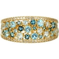 thumbnail image 6 of Forever Facets 18K Gold Plated 1/4 CT TW Lab Grown Diamond and Blue Topaz Ring, 6 of 7