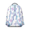 thumbnail image 3 of Butterfly Print University Bookbag - Stylish Backpack with Laptop Compartment, Side Mesh Pockets, Lightweight Fabric, 3 of 6