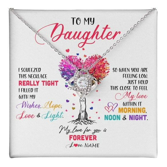 To My Daughter Necklace From Dad Mom Mother I Squeezed This Necklace Daughter Birthday Graduation Christmas Customized Gift Box Message Card