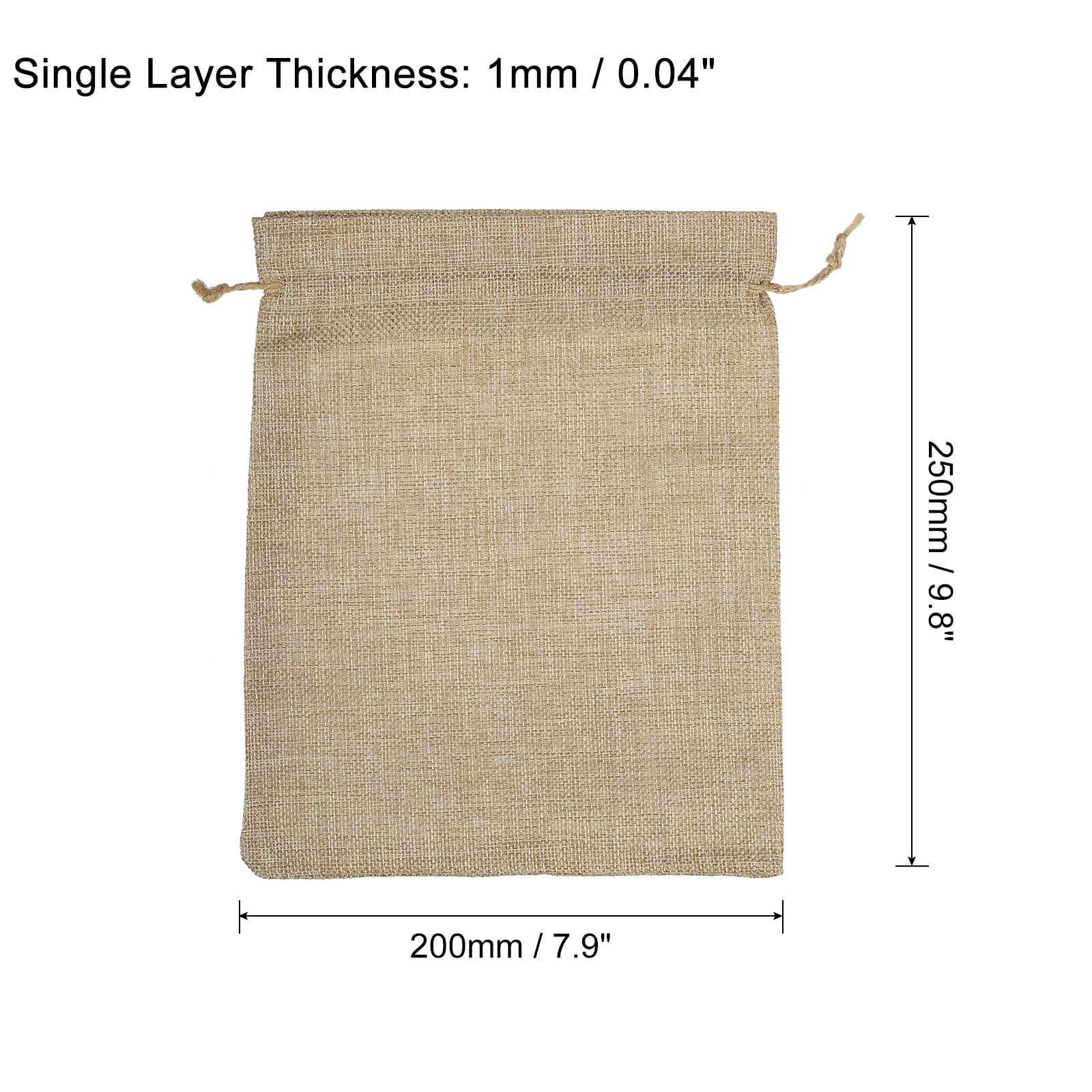 Unique Bargains Coin Money Sacks Bag with Drawstring Closure Beige 10" x 8"
