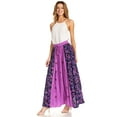 thumbnail image 3 of Sakkas Maran Women's Boho Embroidery Skirt with Lace Elastic Waist and Pockets - Purple - Plus Size, 3 of 5