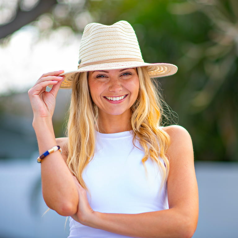 Panama Jack Women's Sun Hat - Paper Braid Straw, Safari, 3 1/2 Big Brim  (Natural)