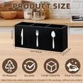thumbnail image 2 of Transparent Utensil Holder for Kitchen Counter, Plastic Silverware Organizer Pen Holder for Desk, 3 Compartments Flatware Caddy for Knife Spoon Fork, 2 of 14