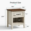 thumbnail image 3 of Linsy Home Nightstand for Bedroom set of 2 with Charging Station, Farmhouse End Tables for Living Room set of 2 with Drawer, Beige, 3 of 9