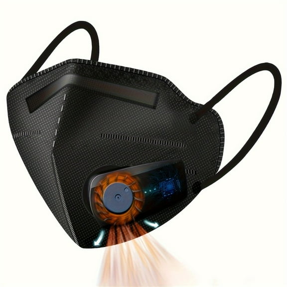 NOBRAND Electric Exhaust Fan KN95 Mask with Charging Fan, 5 Filter Elements, Replaceable Filter